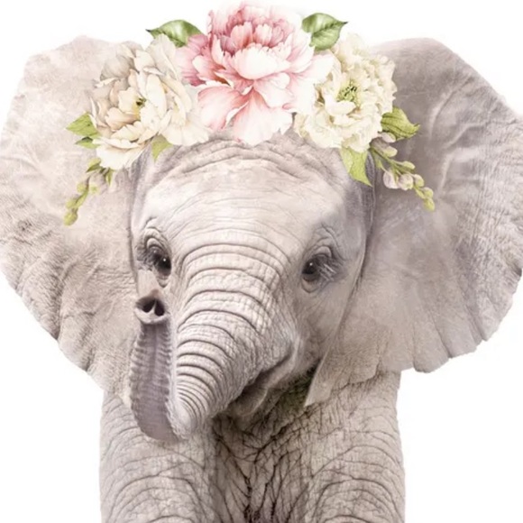 Handpainted, one-of-a-kind, baby elephant earrings with turquoise bead animals - Picture 3 of 3